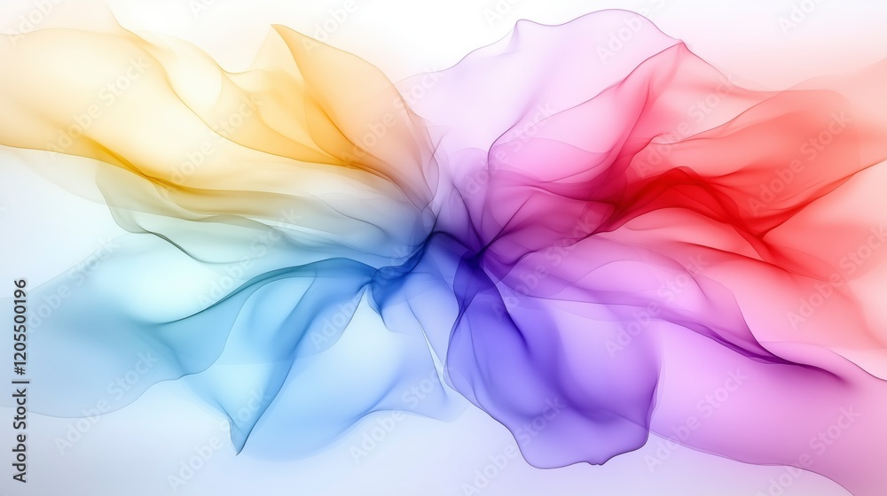 Poster a colorful, flowing line of rainbow colors. the colors are bright and vibrant, creating a sense of e