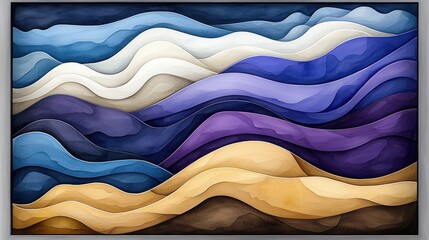 Abstract Waves in Soft Colors with Smooth Curves and Layered Textures for Art and Design Projects