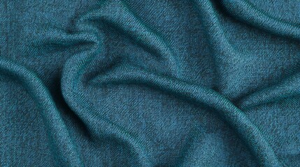 Fototapeta premium Teal Textured Fabric Drape Close Up Shot