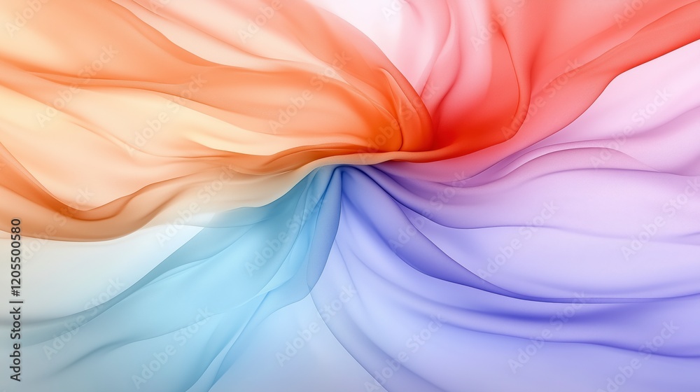 Poster a colorful, abstract design with a blue and orange swirl. the colors are vibrant and the design is d