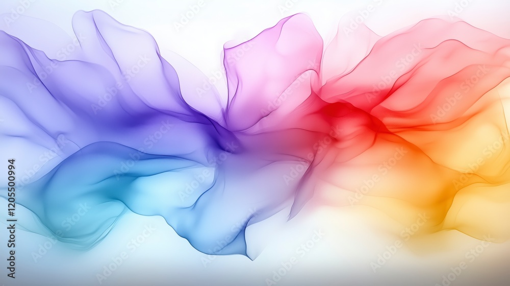 Poster a colorful, flowing line of paint with a rainbow of colors. the colors are bright and vibrant, creat