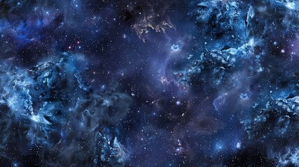 Obraz premium Blue nebula with stars.