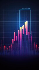 Abstract Financial Data Visualization Chart Showing Growth