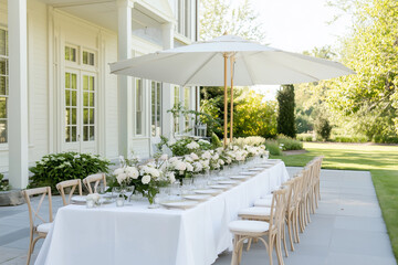 summer outdoor gourmet dining, garden party
