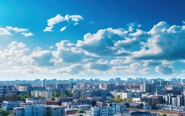 Fototapeta premium Cityscape with Cloudy Sky