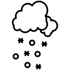 Snowstorm Line Icon Style