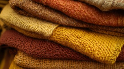 Autumn Knitwear Stack- Warm Knitted Textures in Earthy Tones
