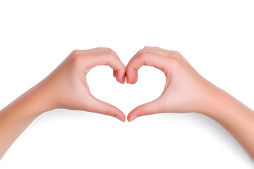 Fototapeta premium Hands forming a heart shape sign isolated on white background