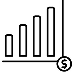 Business Growth Line Icon Style