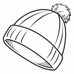 warm hat Black vector illustration