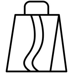 Paper Bag Line Icon Style