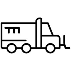 Snowplow Line Icon Style