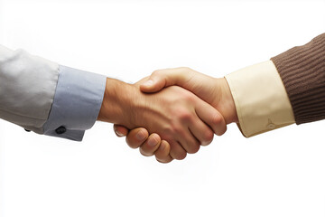business handshake isolated on white