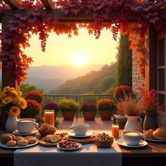 table in the garden