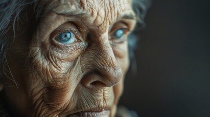 Obraz premium A close-up of an elderly woman's face.