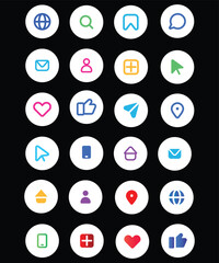 Social Media Icons Vector Art, Elements Icons, logos