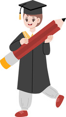 kid in graduation gown