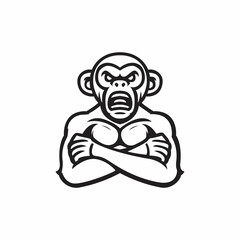 Fototapeta premium Head monkey vector for logo and mascot