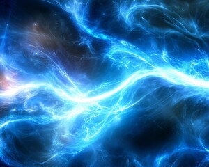 Fototapeta premium Abstract Blue Electric Lightning Plasma Energy Background