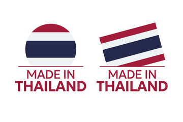 made in Thailand labels set, Kingdom of Thailand product icon