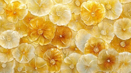 Golden Yellow Flower Petals Abstract Art Background