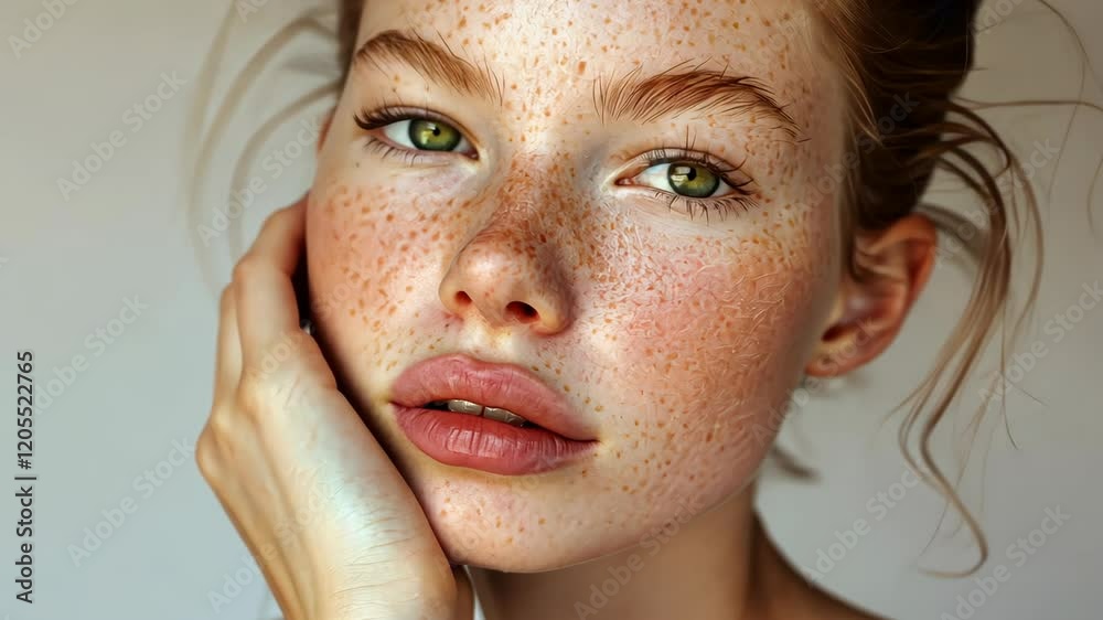 Sticker The Captivating Freckled Beauty