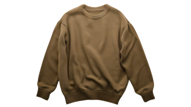 Brown sweater on transparent background