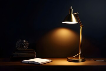 lamp and books