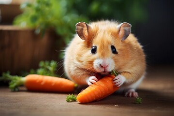 hamster eating carrots