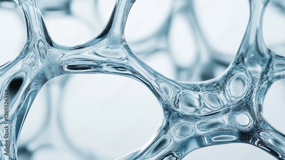 Poster abstract blue interconnected network structure.