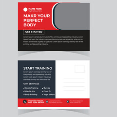 Health Care Postcard Template Design, gym postcard, corporate design