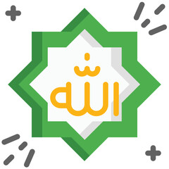  Allah Icon, Flat style icon vector illustration, Suitable for website, mobile app, print, presentation, infographic and any other project.