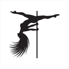 Elegant Pole Dance Vector Illustration
