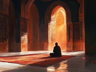 Man Praying in Mosque