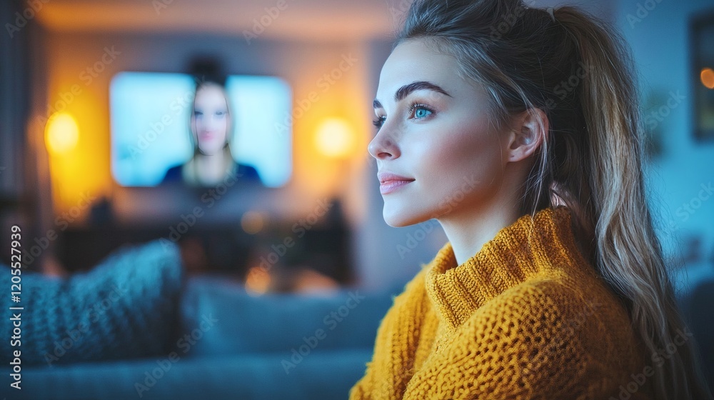 Aufkleber Professional setting up a home office while staying connected to an on-site team via video conferencing tools Stock Photo with side copy space