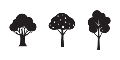 Tree silhouette vector on white background