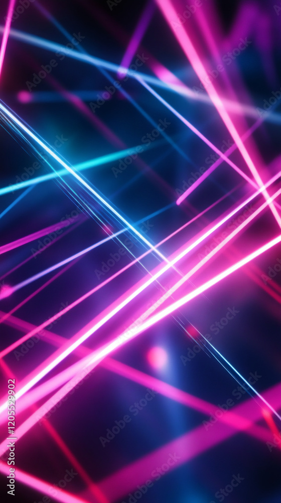 Aufkleber vibrant neon lights intersect, creating a dynamic crisscross pattern against a dark backdrop, ideal 