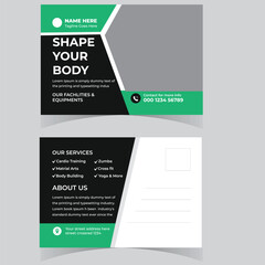 Health Care Postcard Template Design, gym postcard, corporate design