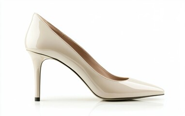 Obraz premium high-heeled shoe with a pointed toe and glossy finish on a clean white background