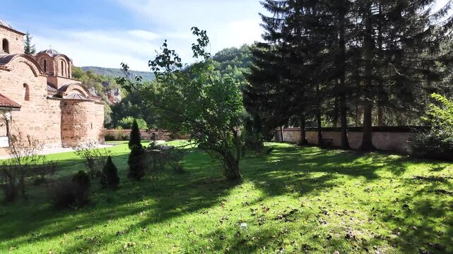 Amazing view of Medieval Poganovo Monastery of St. John Theologian, Serbia