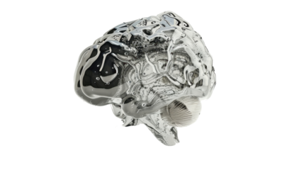 Human brain color on transparent background