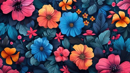 Create a beautiful visual of a stylish floral pattern on a gorgeous garden background