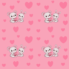 seamless pattern with hearts