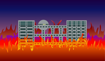 熱気あふれる放送局のベクターイラスト