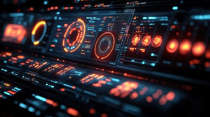 Obraz premium Futuristic Interface: A Glimpse into a Technological Marvel