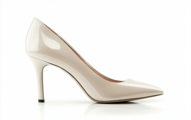 Obraz premium high-heeled shoe with a pointed toe and glossy finish on a clean white background