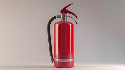 Fototapeta premium A red fire extinguisher on a white background.