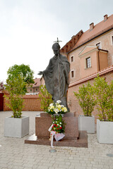 St. John Paul II at the Wawel in front of the Cathedral.Monument to the great Pole. High quality photo