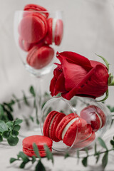 Red macarons for Valentine's day