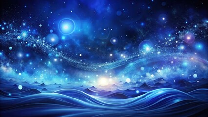 Fototapeta premium Celestial Dreamscape A Serene, Ethereal Landscape Under a Starry, Glittering Night Sky